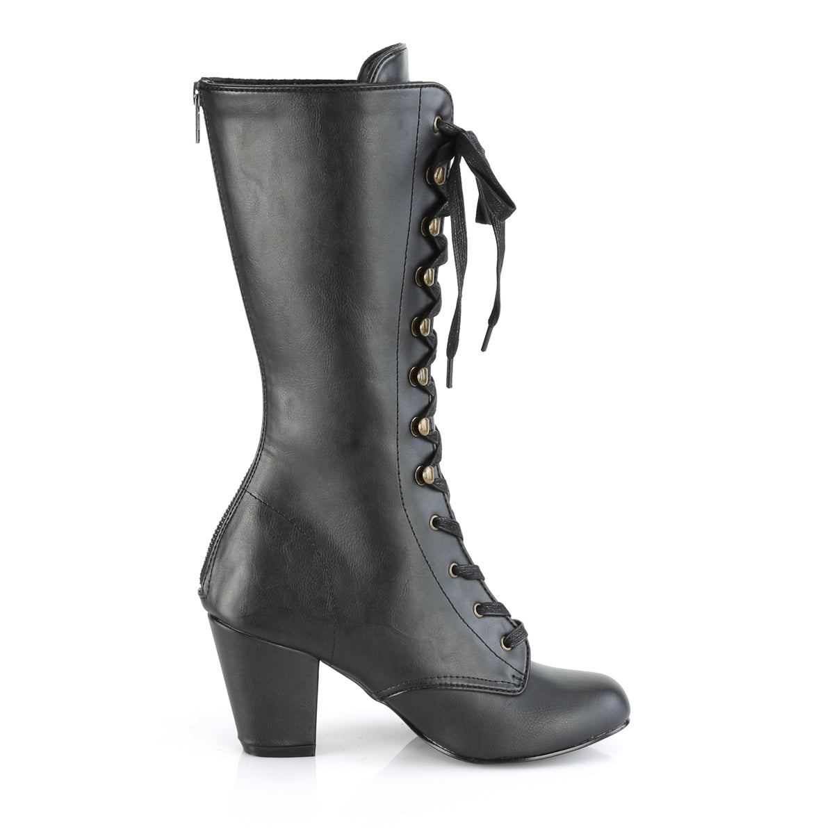 DemoniaCult Womens Boots VIVIKA-205 Blk Vegan Leather