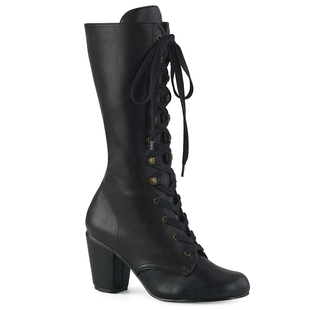 DemoniaCult Womens Boots VIVIKA-205 Blk Vegan Leather