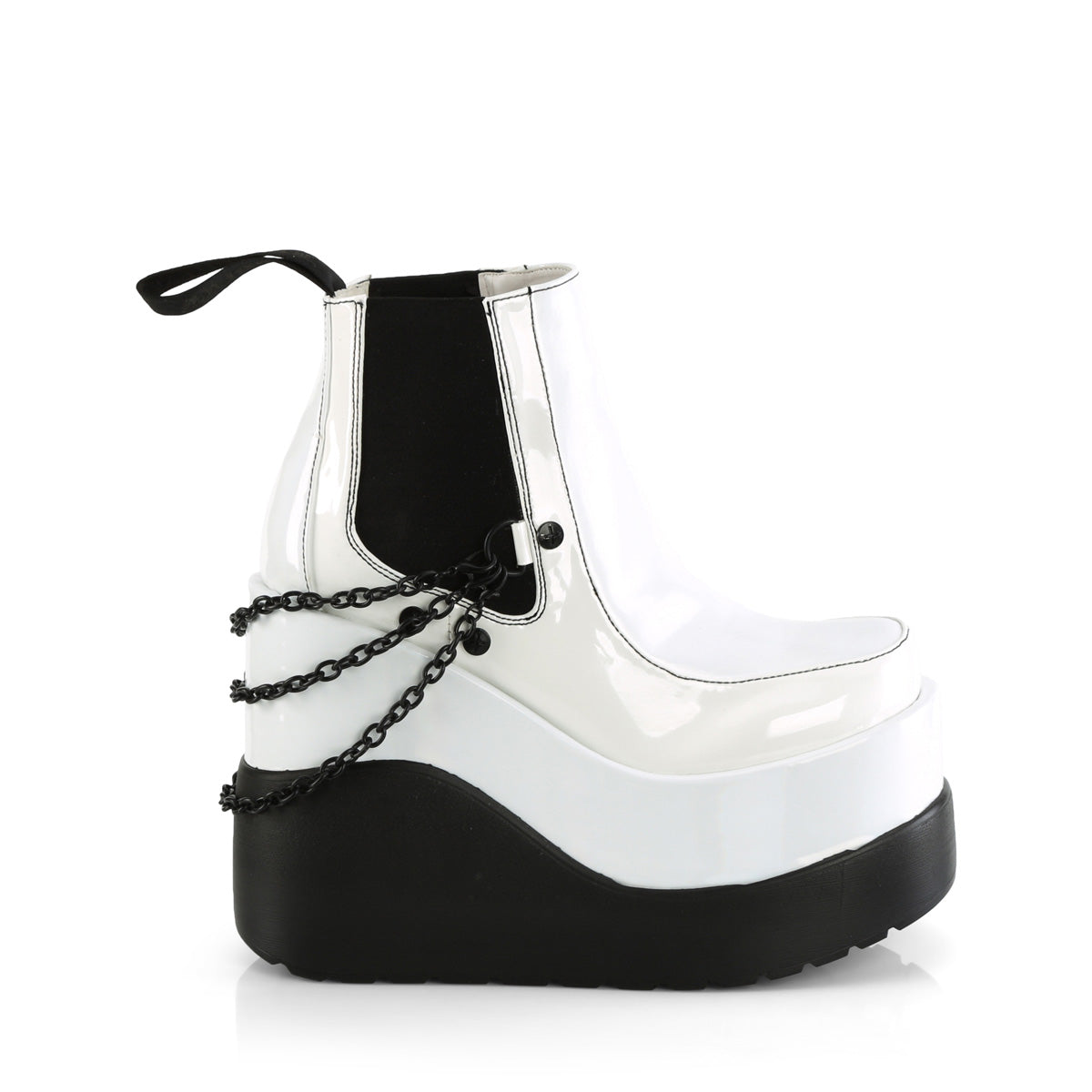 DemoniaCult  Ankle Boots VOID-50 Wht Holo Pat