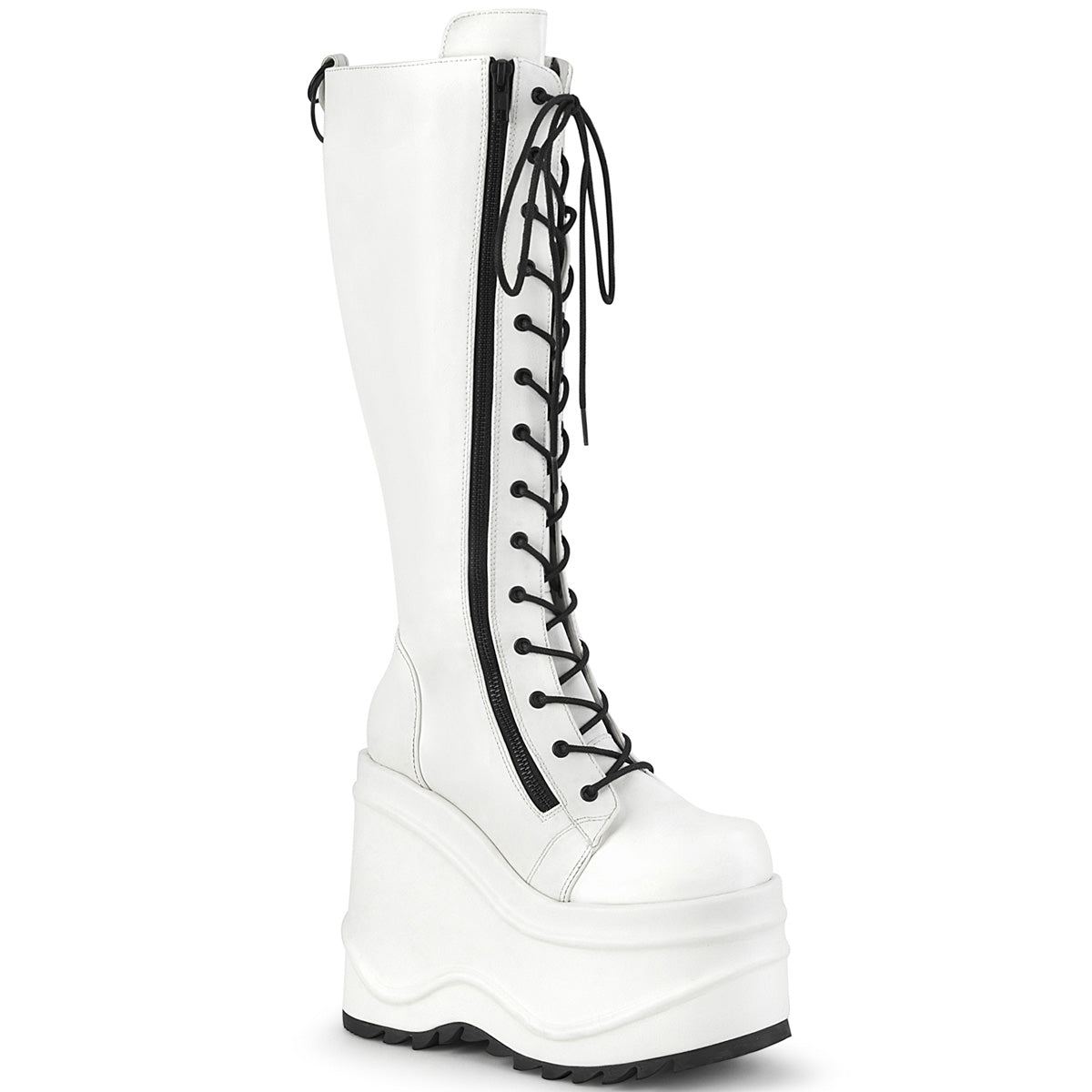 DemoniaCult Stivali da donna WAVE-200 pelle vegana WHT