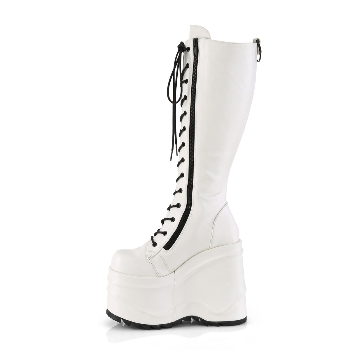 DemoniaCult Stivali da donna WAVE-200 pelle vegana WHT