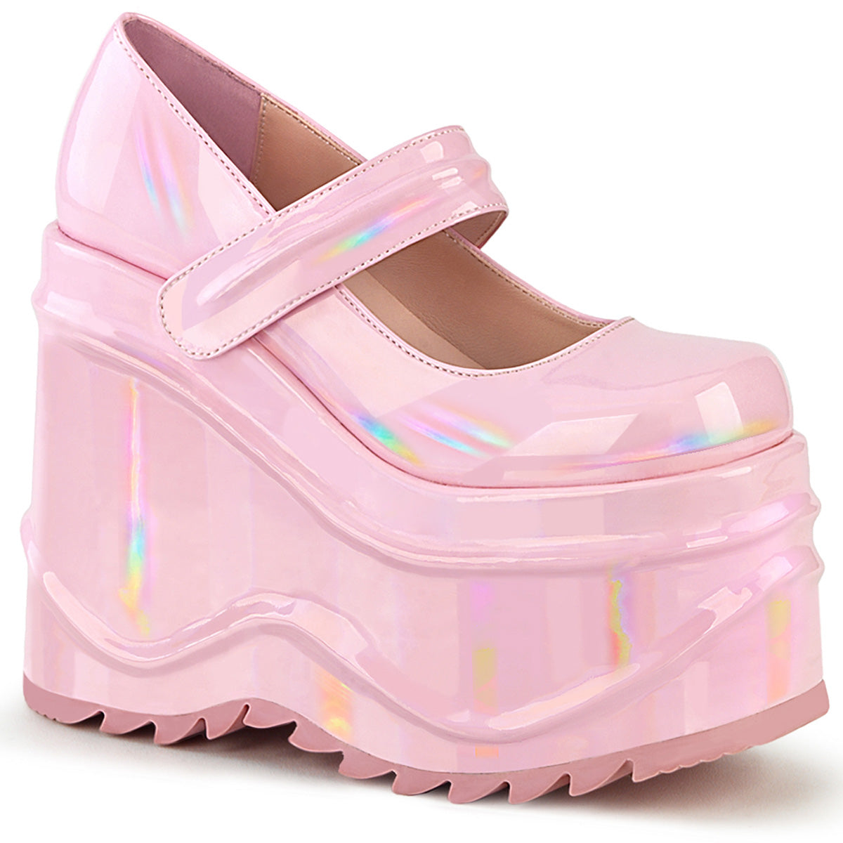 DemoniaCult Womens Pumps WAVE-32 B. Pink Hologram