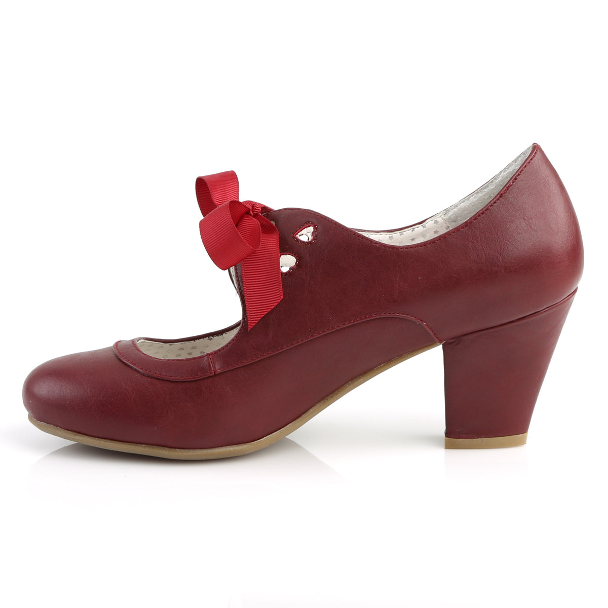 Pin Up Couture Womens Pumps WIGGLE-32 Burgundy Faux Leather