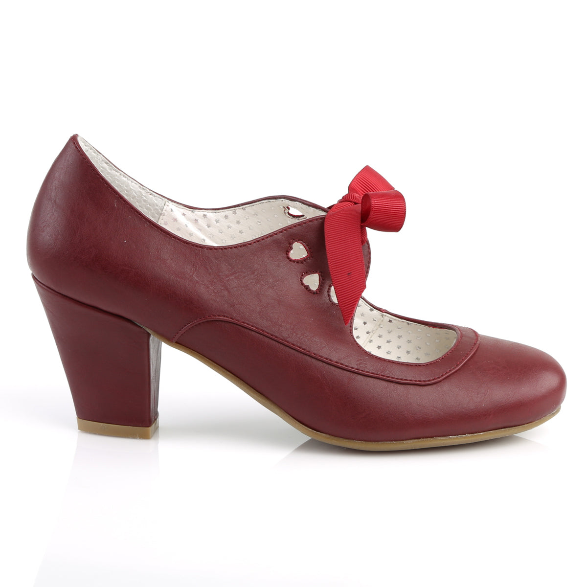 Pin Up Couture Womens Pumps WIGGLE-32 Burgundy Faux Leather