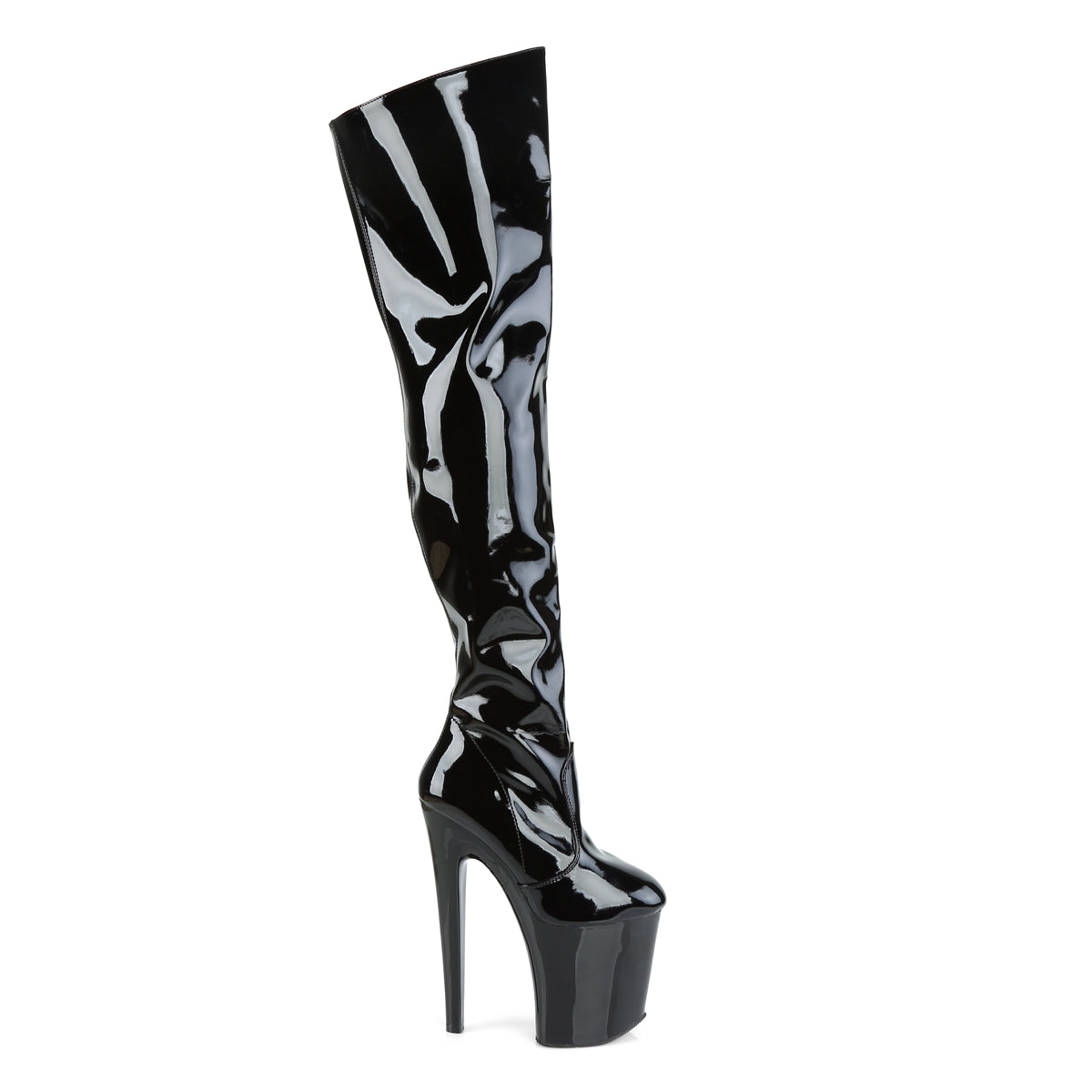 Pleaser Womens Boots XTREME-3010 Blk Pat/Blk